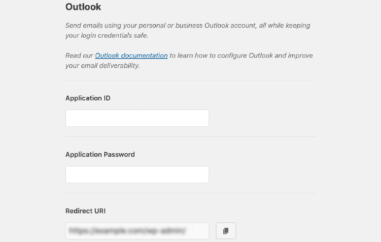 Настройки Outlook в WP Mail SMTP