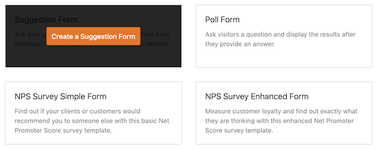 WPForms survey templates