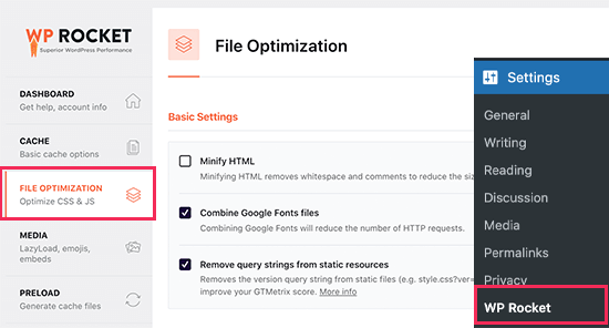 Switch to the File Optimization Tab