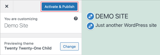 Click the Activate & Publish Button