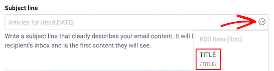 Enter the subject line