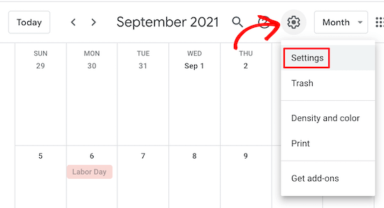 Настройки Google Календаря