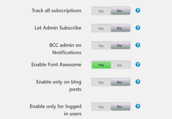 More comment subscription settings
