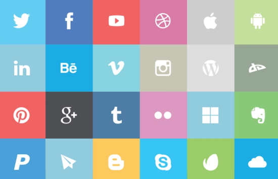 24 Free flat social icons