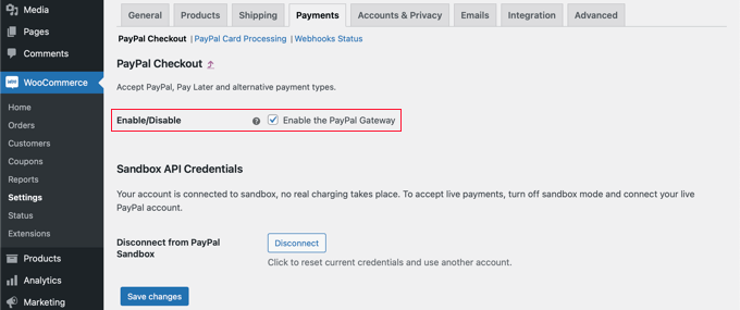 Enable the PayPal Payment Gateway on Your WooCommerce Store