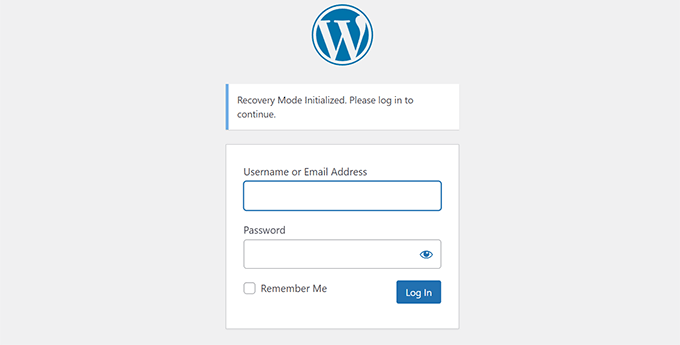 WebHostingExhibit recoverymode-login How to Fix The Critical Error in WordPress (Step by Step)  