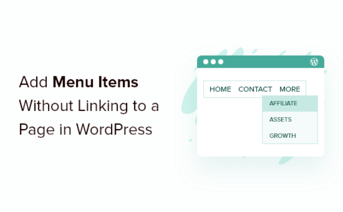 Add WordPress Menu items without links