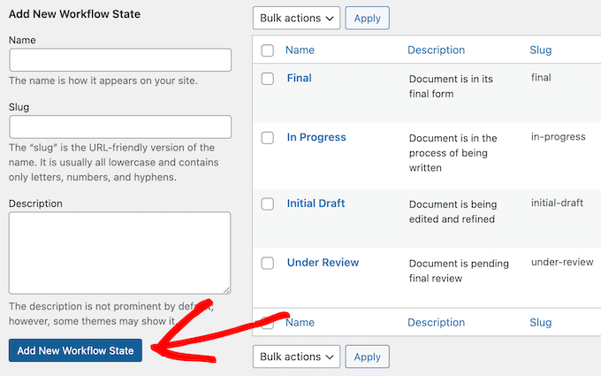 Include brand-new workflow state