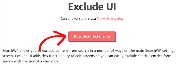 Download exclude UI extension