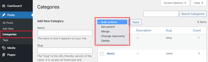 Term management tools plugin new bulk actions