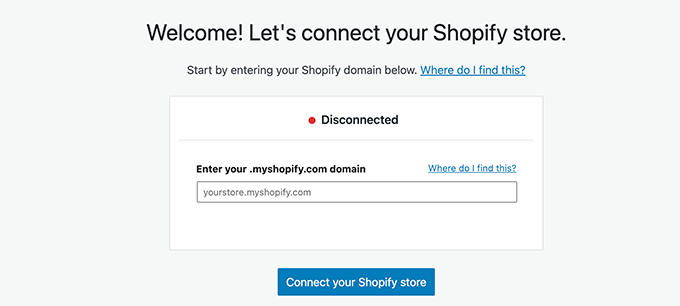 URL فروشگاه Shopify شما