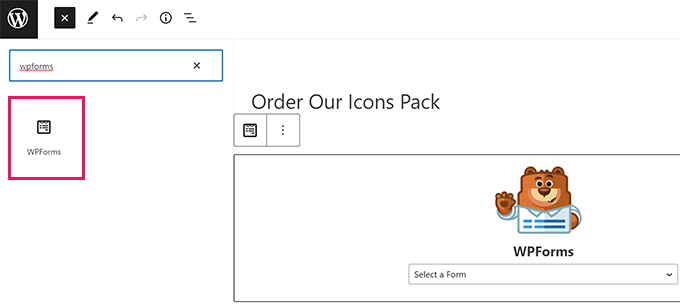 WPForms block