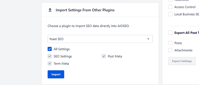 WebHostingExhibit import-settings 33 Unique Things You Didn't Know About All in One SEO (Pro Tips)  