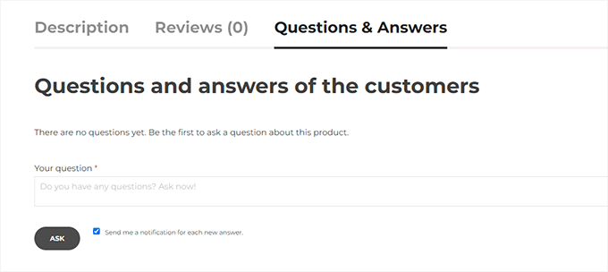 سوالات زیر صفحات محصول فرم می گیرد