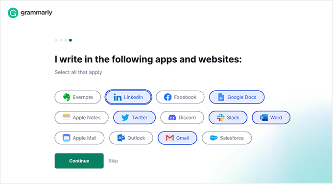 Grammarly supported apps and websites