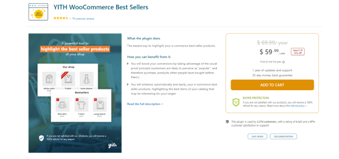 YITH WooCommerce best sellers