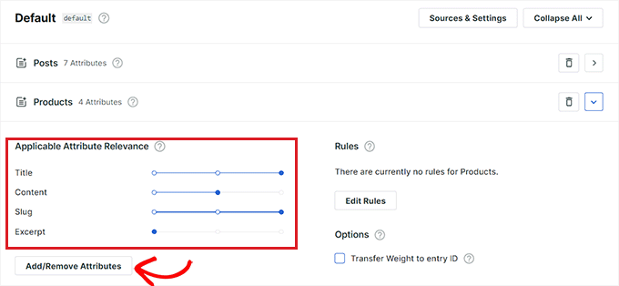 Add weight to search attributes