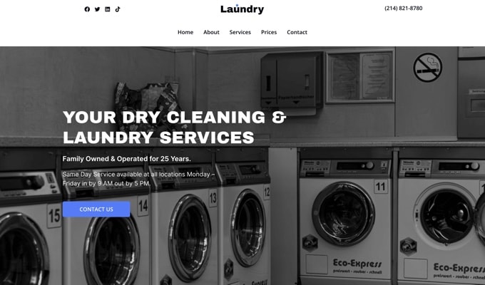 Dry Cleaning Theme Kit for SeedProd