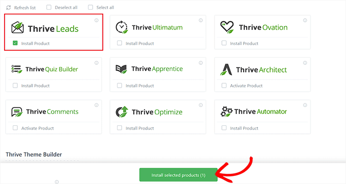 Install the Thrive Leads plugin